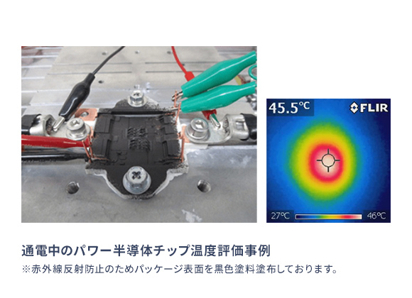 未封止の状態でパワー半導体チップを直接観察でき、熱抵抗評価やチップ温度測定に対応可能です。