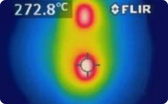 通電中の温度分布